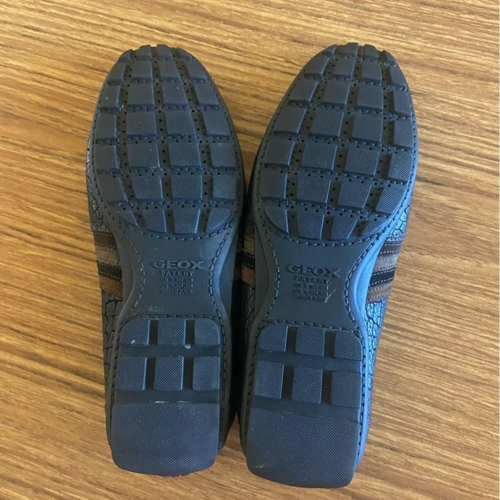 Geox - Black Leather Respira Driving Loafers Shoes - Men's size EU 40 / US  7